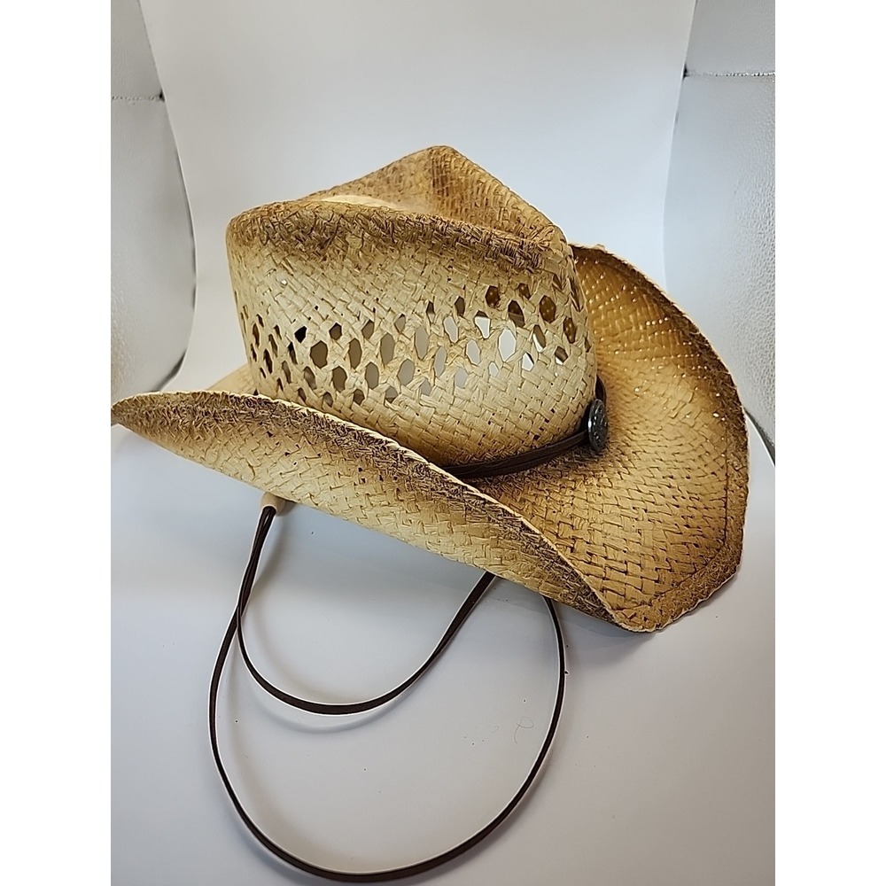 DORFMAN PACIFIC Straw Hat  Beach Natural Golf Fishing As Is